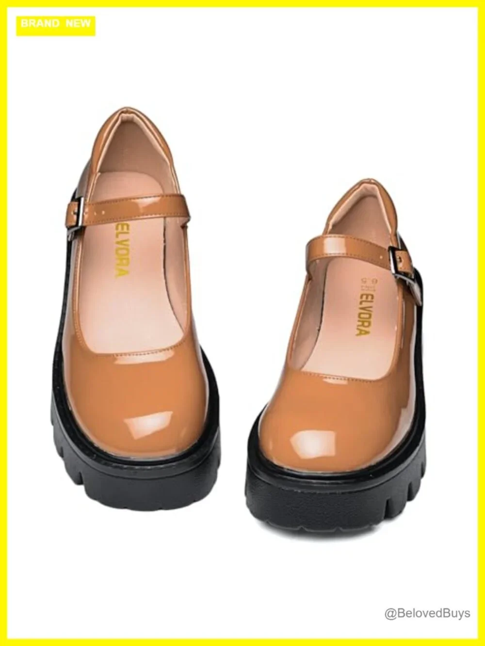 Platform Mary Jane Shoes - Chunky Block Heel Dress Shoes with Buckle Ankle Strap